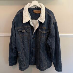 Wrangler Authentic Western Sherpa Lined Denim Jacket – Men’s 2XT Big & Tall